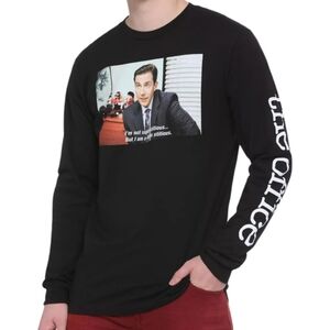 Hot Topic Black The Office Superstitious Graphic Long Sleeve Tee Size Small